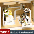 Axyaa Under Sink Organizer Shelf: 2-Tier Slide-Out Rack for Kitchen Storage and Organization