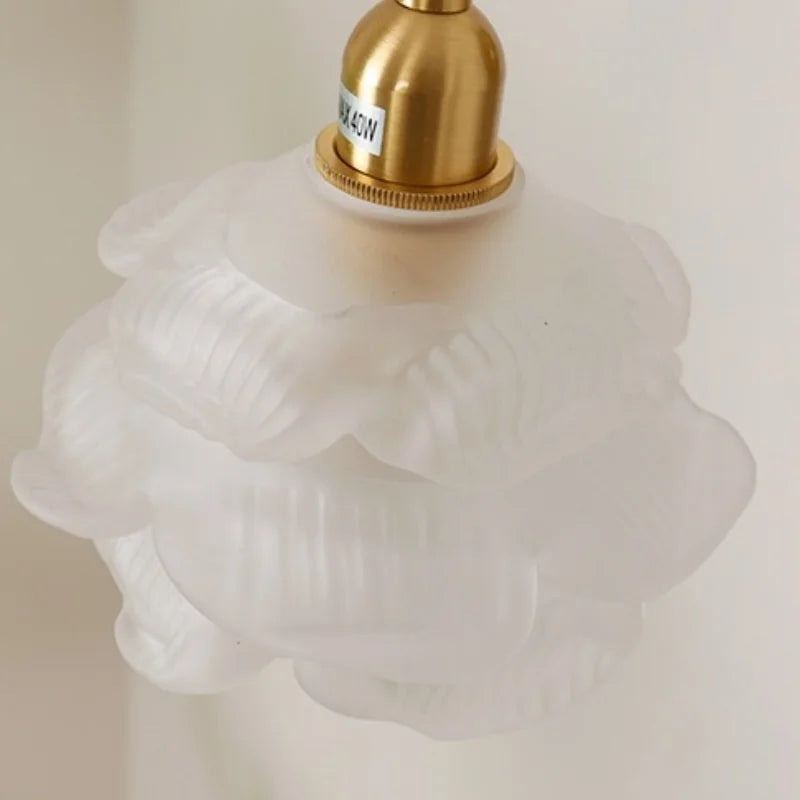 Axyaa Nordic LED Flower Wall Light Antique Gold Brass Modern Bedside Lamp