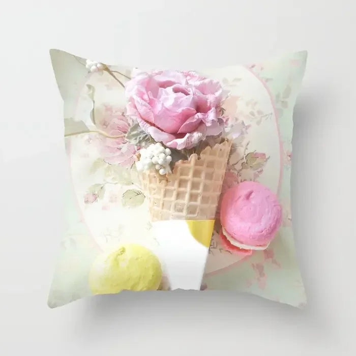 Axyaa Retro Floral Rose Print Pillowcase for Farmhouse Decor 45*45cm