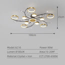 Axyaa LED Smart Remote Control Round Chandelier for Living Room Kitchen Interior Lighting