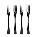 Axyaa 4-Piece Black Stainless Steel Dessert Fork Set for Dinner Salad Fruit