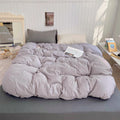Axyaa Washed Cotton Bedding Set: Duvet Cover, Pillowcase, Top Sheet