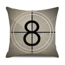 Axyaa Retro Movie Subtitle Linen Pillowcase 45x45cm Sofa Cushion Cover
