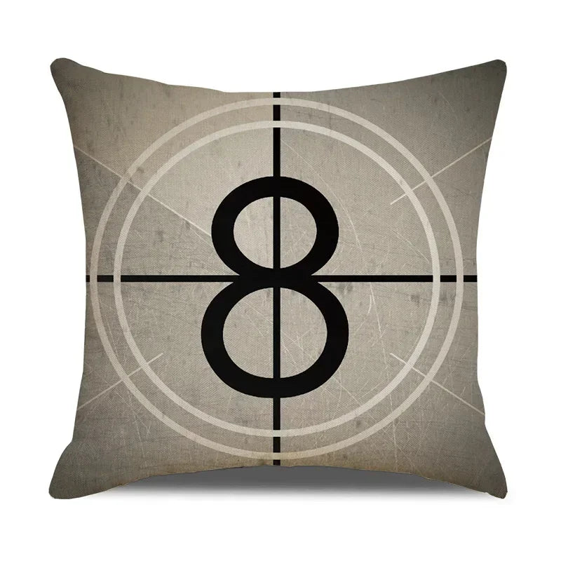 Axyaa Retro Movie Subtitle Linen Pillowcase 45x45cm Sofa Cushion Cover
