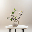 Axyaa Handmade Irregular Grain Ceramic Vase for Floral Arrangement