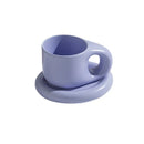Axyaa Splash Ink Ceramic Mug with Saucer, 400ml