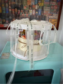 Axya White Round Cake Box Set - Clear Transparent Flower Gift & Storage Box