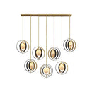 Axyaa Gold Marble Chandelier, Adjustable Round Ceiling Light for Villa Hotel