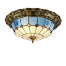 Axyaa Round Glass LED Ceiling Light - European Retro Style for Home Lighting