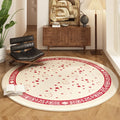 Axyaa Blue Flower Persian Style Round Carpet for Living Room and Study Area