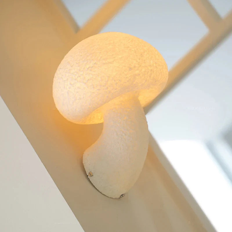 Axyaa White Mushroom LED Wall Lamps for Modern Home Decor