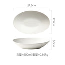 Axyaa Stone Pattern Ceramic Oval Salad Plate Fish Plate Soup Pasta Dish Tableware