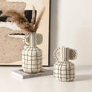 Axyaa Geometric Ceramic Vase | Desktop Storage Container | Home Decoration Accessories