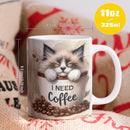 Axyaa Cute Cat Mug - Kitty Lover's Gift - Office Coffee Tea Cup