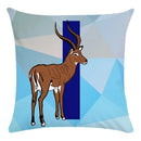 Axyaa Blue Letter Animal Print Pillowcase - Super Soft Peach Skin - Fashion Cushion Cover