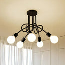 Axyaa Vintage Industrial Chandelier Semi Flush Mount Ceiling Lamp