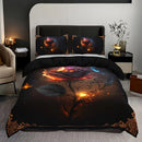 Axyaa Gothic Golden Rose Duvet Set Elegant Floral Print Bedding Pillowcases