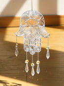 Axyaa Evil Eye Hamsa Hand Angel Wing Crystal Sun Catcher Garden Home Decor