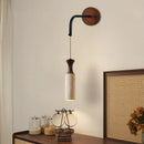 Axyaa Yellow Travertine Wooden LED Wall Lamps With Switch for Living Room Stair Light