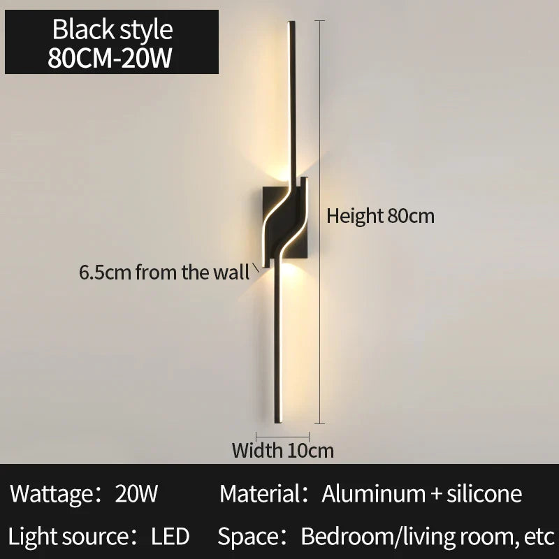 Axyaa Modern LED Black Wall Light Sconce for Indoor Lighting Decor