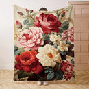 Luxury Floral Fleece Blanket by Axyaa: Soft & Cozy Sofa Nap Blanket for Perfect Gift