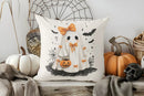Axyaa Halloween Pillow Cover - Ghosts & Hats, Pumpkins Design for Sofa, Bedroom, Car