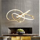 Axyaa Gold LED Chandelier: Modern Home Lighting for Living Room, Dining Room, Kitchen Ceiling Decoration