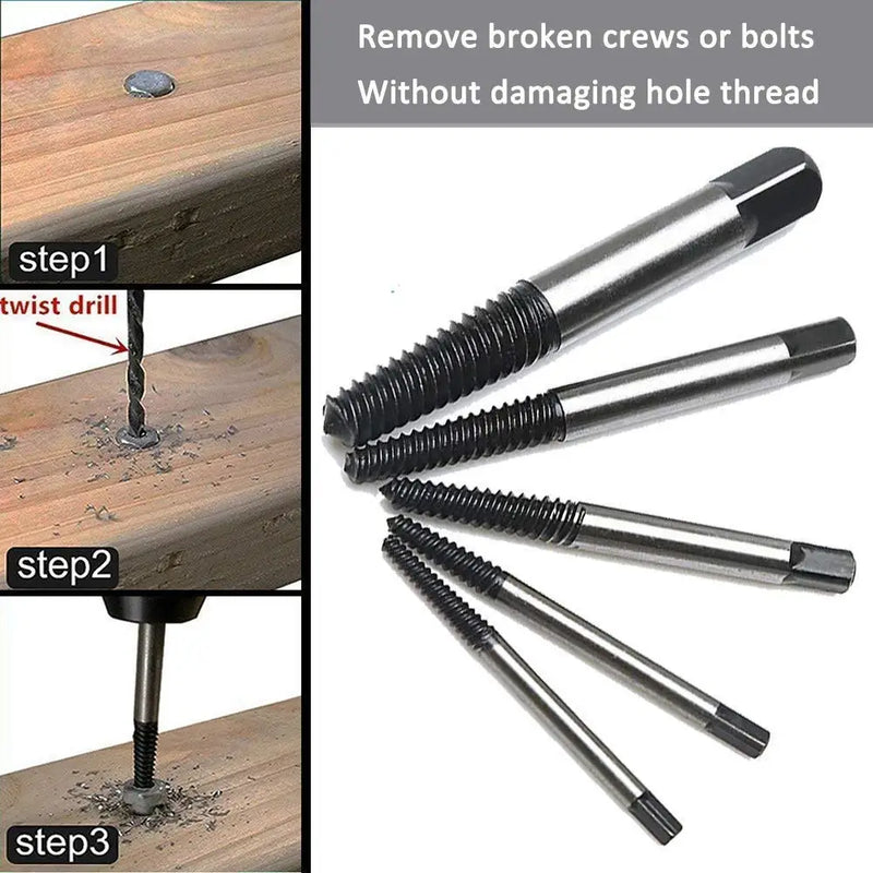 Axyaa Broken Bolt Extractor Kit - Screw Remover Drill Bits Set