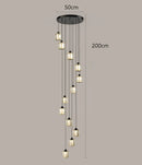 Axyaa Crystal Chandelier Stair Pendant Lamp Living Room Lighting