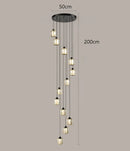 Axyaa Crystal Chandelier Stair Pendant Lamp Living Room Interior Lighting