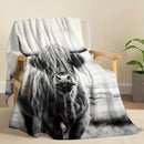 Axyaa Highland Cattle Print Blanket: Cozy Flannel Throw for Home & Travel