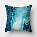 Axyaa Marble Ocean Sea Pattern Polyester Throw Pillow Cover - Home Sofa Decor