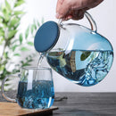 Axya Snow Mountain Glass Kettle with Silicone Lid - Large Capacity Gradient Kanzan Cooler glamorizesjuice