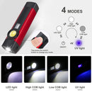 Axya Dual LED Work Light - Rechargeable Flashlight 395nm Black Light UV Torch