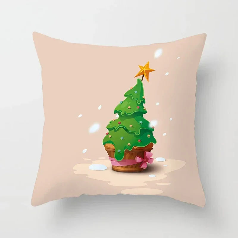 Axyaa Christmas Tree Throw Pillow Cover - Festive Home Decor