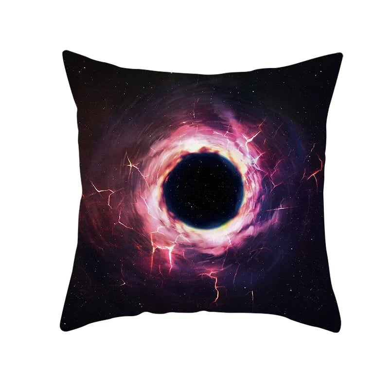 Axyaa Black Hole Polyester Pillowcase - Home Decor Cushion Cover for Sofa, 45X45CM