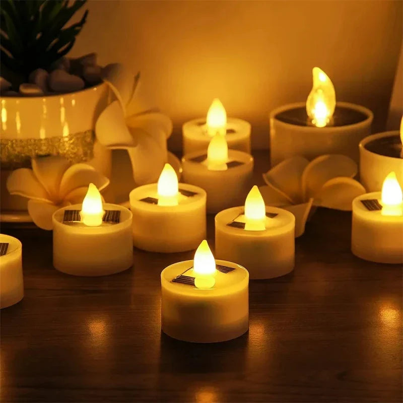 Axyaa Solar Tea Lights: Flameless LED Candles for Outdoor Home Decor