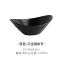 Axyaa Boat Ingot Ceramic Hot Pot Bowl for Restaurant and Hotel Cooking