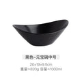 Axyaa Boat Ingot Ceramic Hot Pot Salad Bowl Set for Restaurant and Hotel