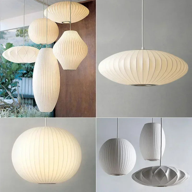 Axyaa Silk Japanese Pendant Lamp for Home Decor and Lighting