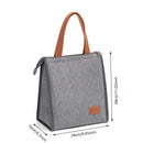 Axyaa Portable Gray Lunch Tote: Insulated Oxford Cooler Bag for Work, School, Picnics