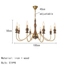Axyaa Retro Style Chandelier: Black Gold Silver Metal Dark Wood Pendant Light