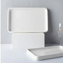 Axya White Ceramic Dinner Plate Round Square Tableware Storage Tray