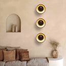 Axyaa Vintage LED Wall Light Fixture Natural Yellow Travertine Stone Bedside Lamp