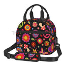 Axyaa Hippie Flower Insulated Lunch Bag with Adjustable Strap