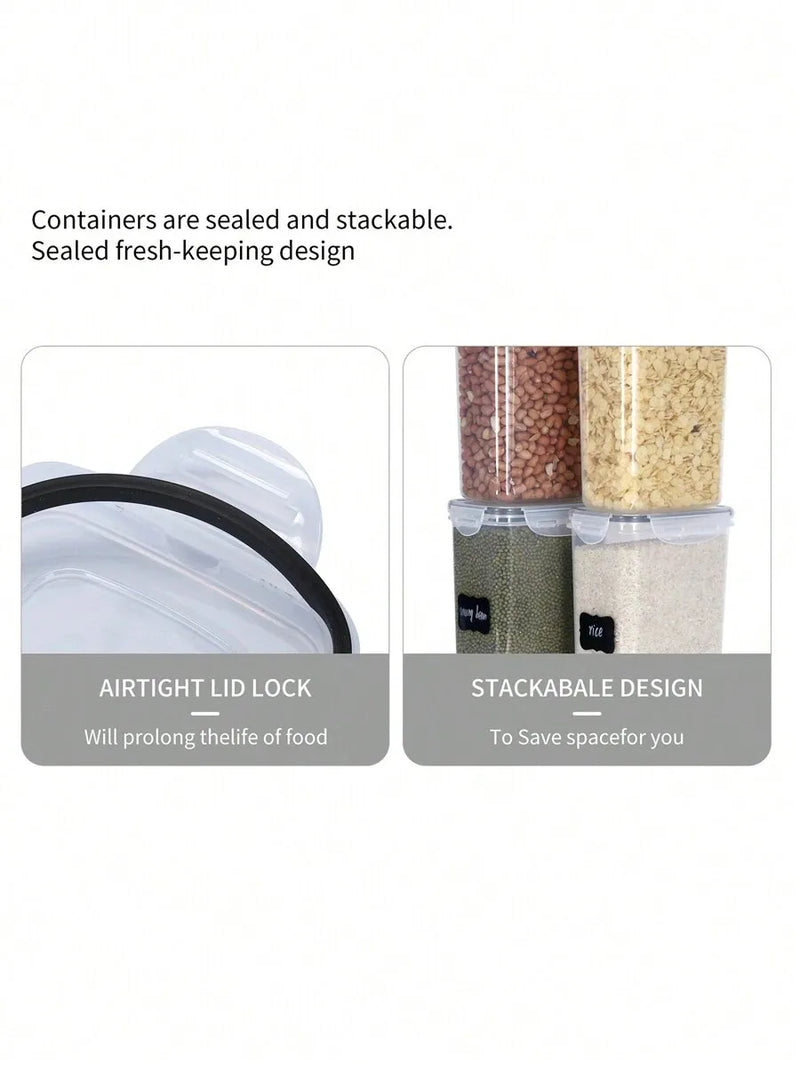 Axyaa 2.8L Airtight Food Storage Jars - Set of 4 with Labels and Pen