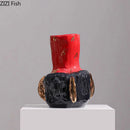 Axyaa Irregular Red Ceramic Vase for Desk and Room Aesthetic Decor