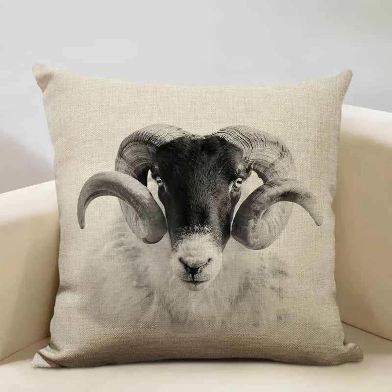 Axyaa Animal Pattern Cushion Cover Trio: Lion, Tiger, Bear Home Sofa Decor Kids Gift