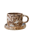 Axyaa Ceramic Coffee Cups and Saucers Set - Japanese Style Breakfast Afternoon Mugs