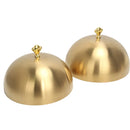 Axya Stainless Steel Steak Lid - Round Gold BBQ Pot Cover for Korean Barbecue